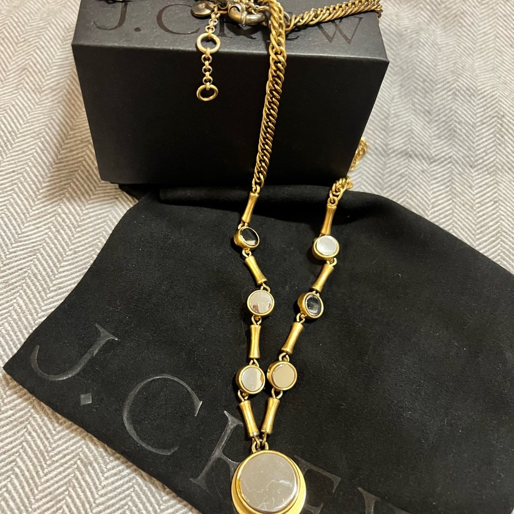 J. Crew Gold and Silver Medallion Necklace